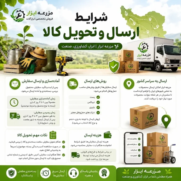 شرایط ارسال و تحویل کالا