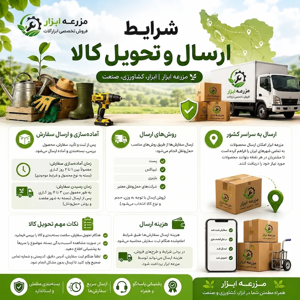 شرایط ارسال و تحویل کالا