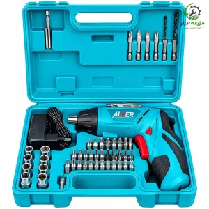 پیچ گوشتی شارژی تاشو آلور مدل AV-2040 (4.8 ولت) – 46 پارچه