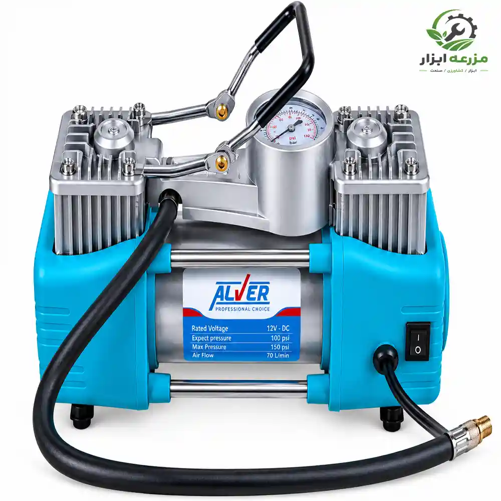 کمپرسور دو سیلندر فندکی و باتری آلور مدل AV-8032 (۱۲ ولت)