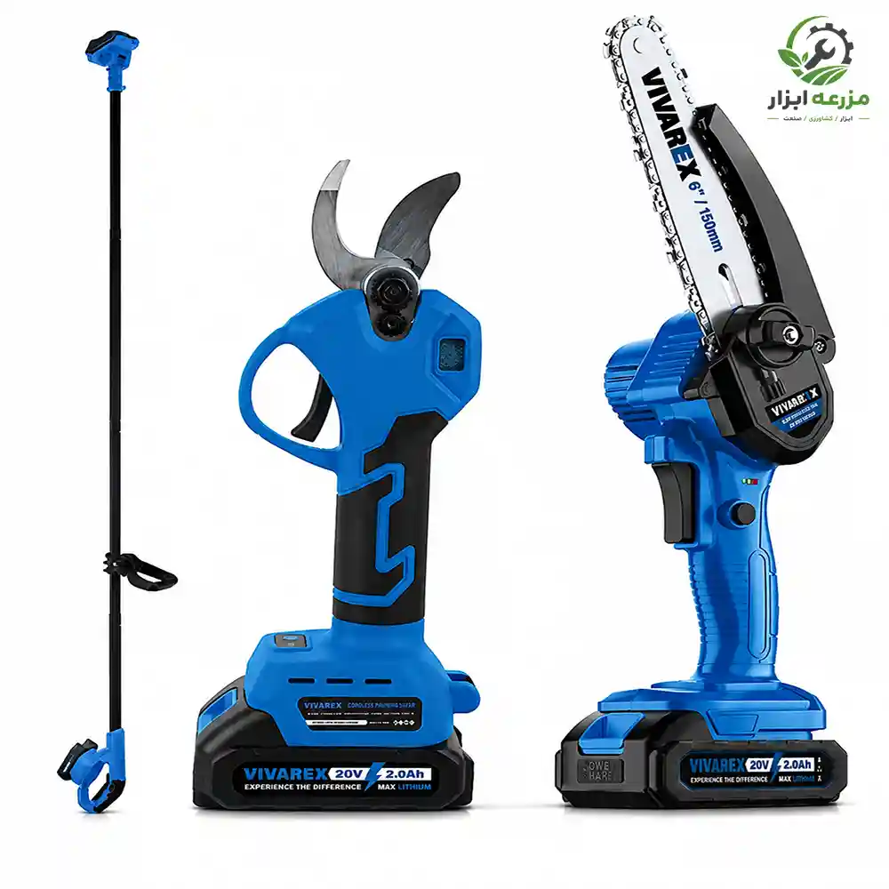 کیت قیچی و اره زنجیری شارژی ۲۰ ولت دسته تلسکوپی ویوارکس مدل VR3206-PR