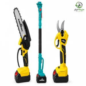 کیت شارژی قیچی و اره زنجیری کارناوال مدل KA-2180 با دسته تلسکوپی ۲۱ ولت